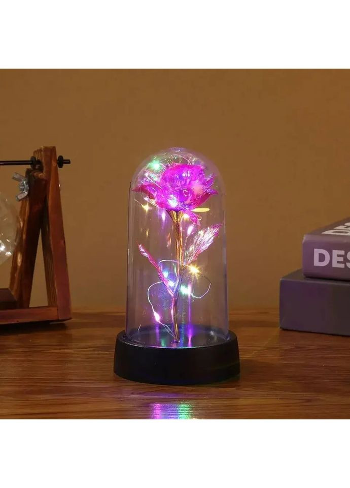 Декоративний 3D-нічник Троянда 15 см Pink Star Master (365721752)