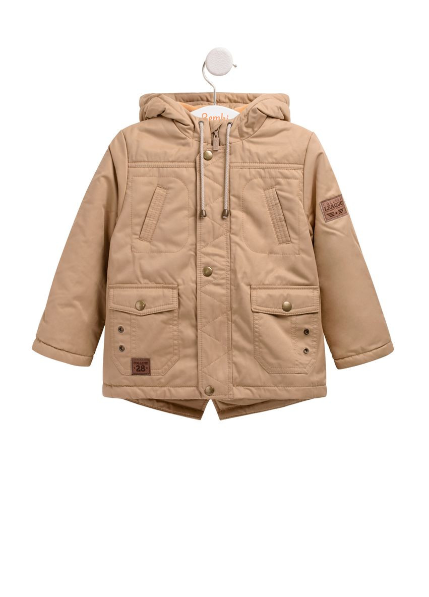Бежевая демисезонная куртка деми для мальчика р.140 Бембі