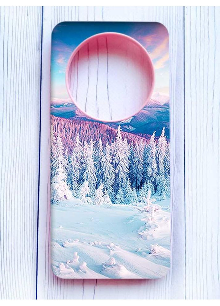 Матовый чехол с розовыми боками на Xiaomi Redmi 14C/Poco C75 Зимние горы (принт 163) Creative (362965760)