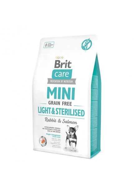 Сухий корм Care GF Mini Light & Sterilised 2 kg (для дорослих собак мініатюрних порід з надмірною вагою або стерилізаці Brit (293408150)