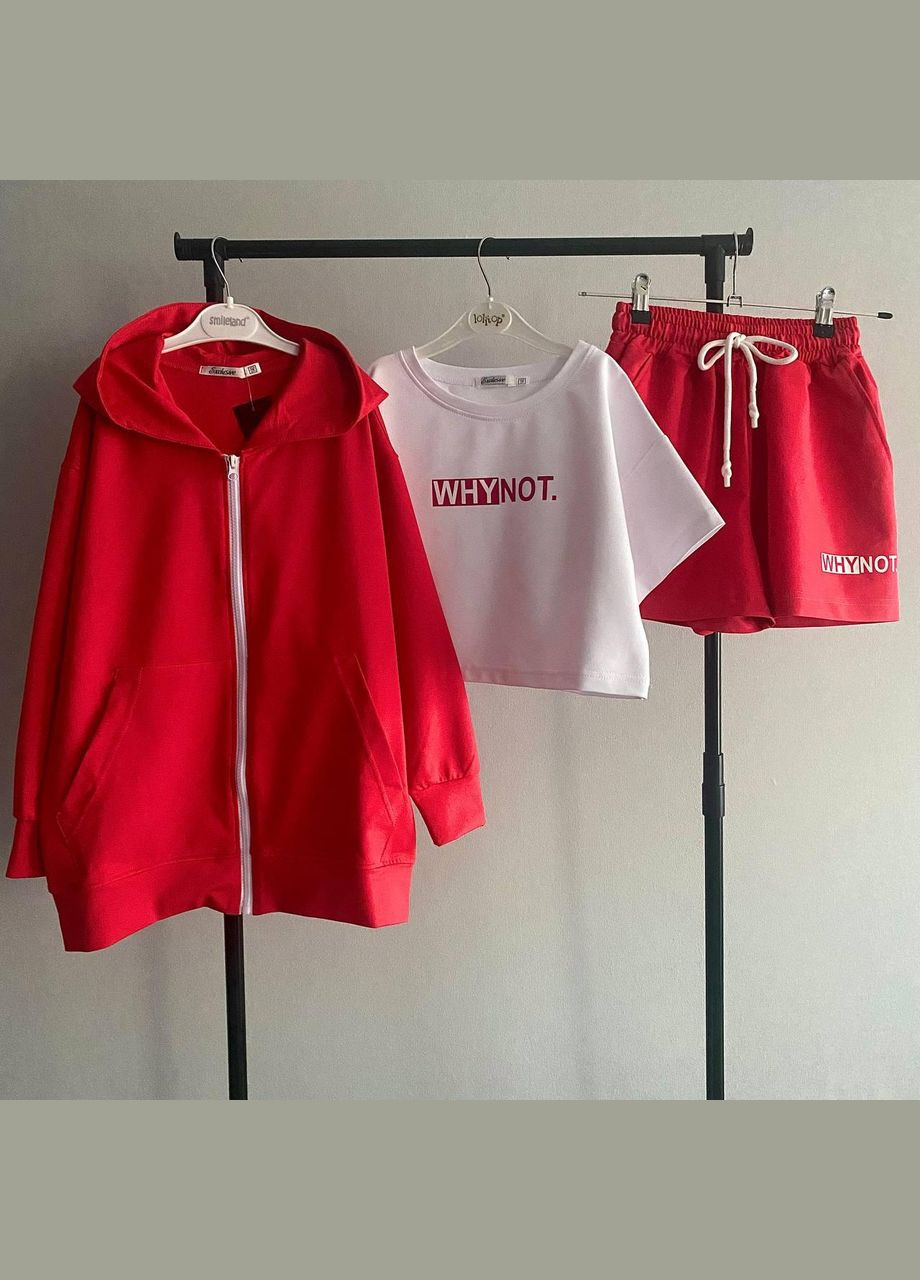 Рожевий літній костюм 3-ка корал "whynot." трійка, з шортами IRmAS оверсайз