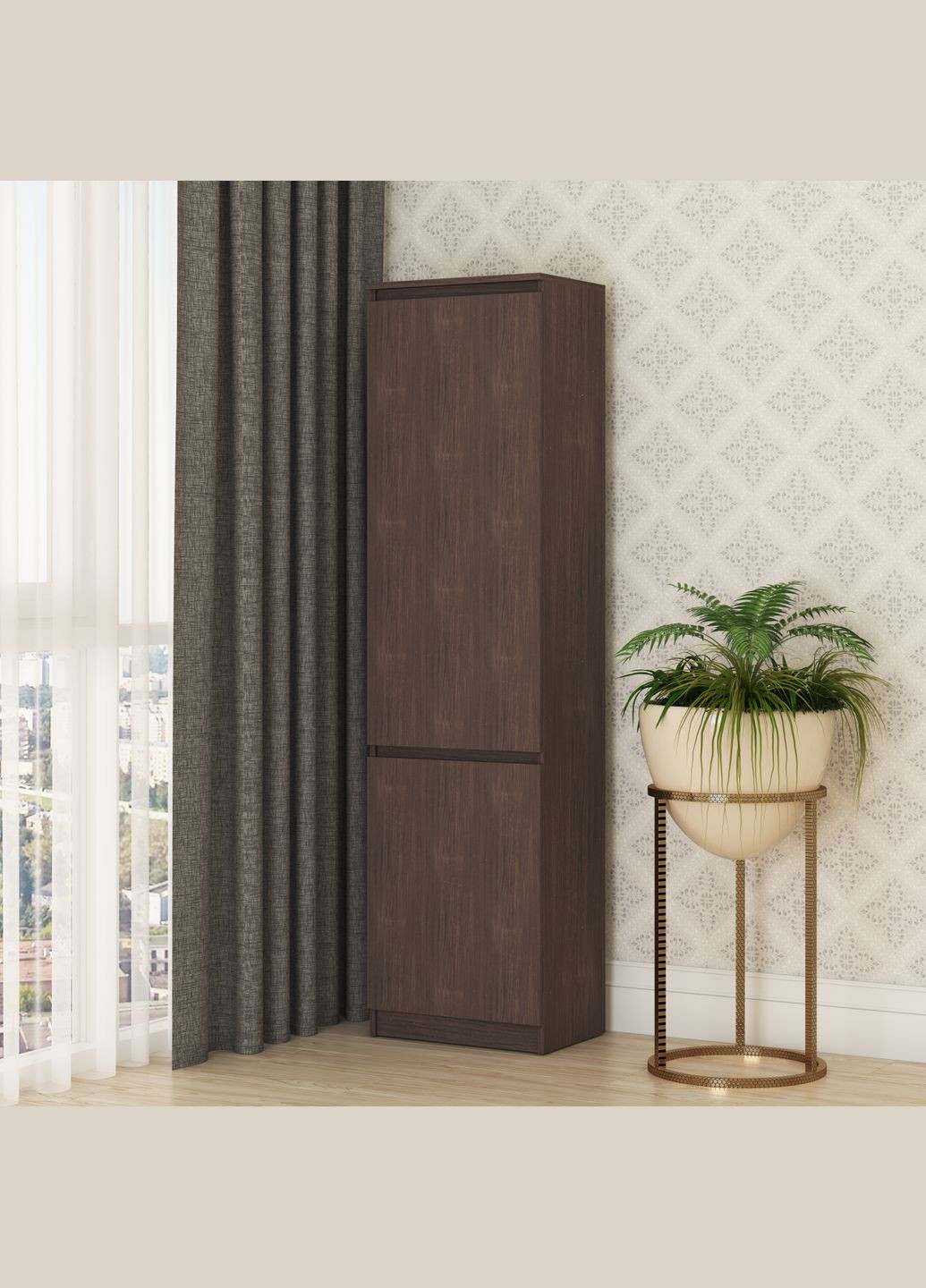 Пенал закритий Нео 2Д 50x35x190 см Дуб рістрето (MBS-1161) MebelStar (334300045)