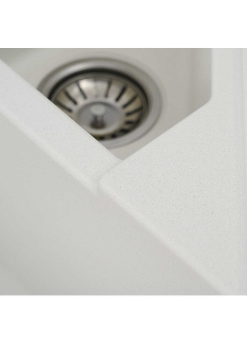 Гранітна мийка для кухні 9950 PANDORA матова Біла Platinum (336932896)