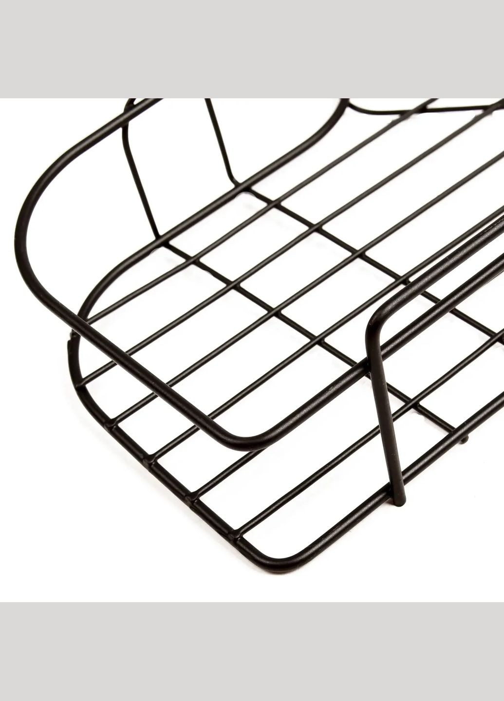 Кутова настінна полиця з алюмінію на липучці Чорного кольору Global Fashion (363028572)