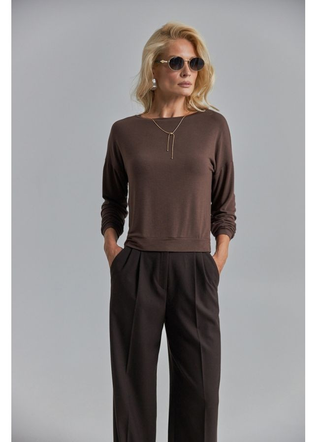 Коричневый демисезонный женский трикотажный джемпер (3082) Triko Bakh