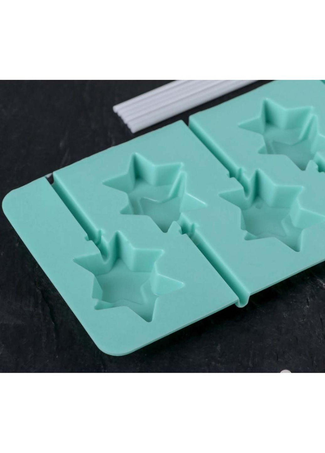 Силіконова форма для льодяників і цукерок на паличці "Зірка" Kitchen Master (339042279)