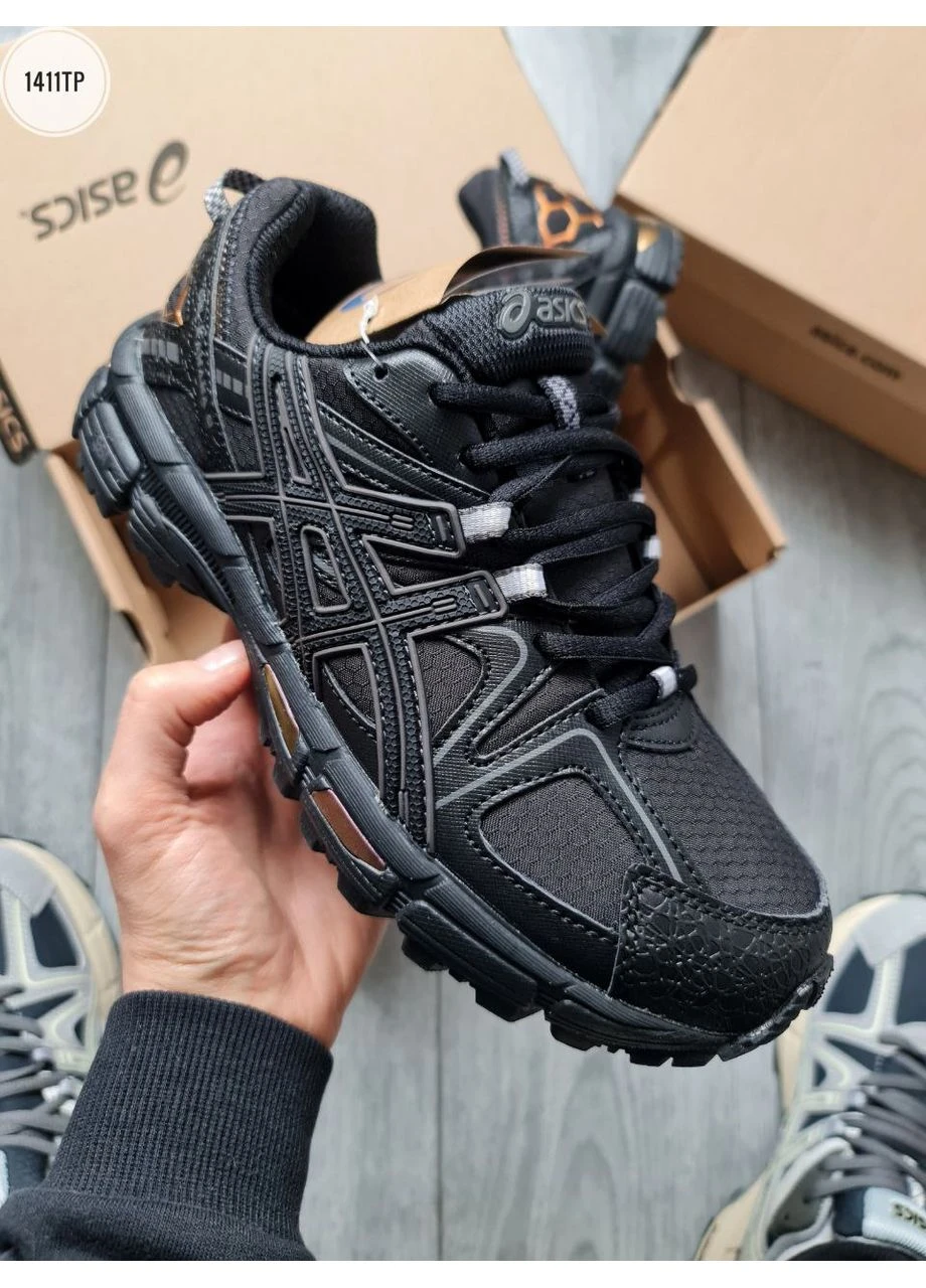 Чорні кросівки чоловічі asics gel-kahana k8black, gore-tex робочий! асікс гель кахано 8 чорні демісезон No Brand