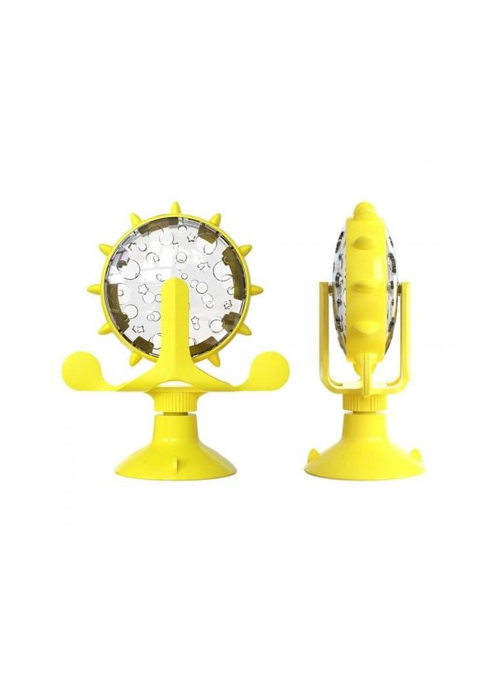 Інтерактивна іграшка-годівниця для котів на присосці жовта 14x17 см 01188/Т BronzeDog (285792324)