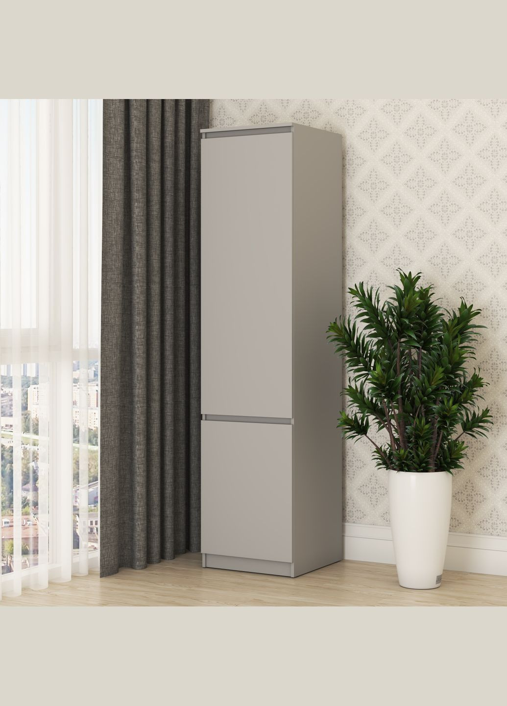 Пенал закритий з полицями Нео 2Д 50x50x210 см Сіра мишка (MBS-1175) MebelStar (334300081)