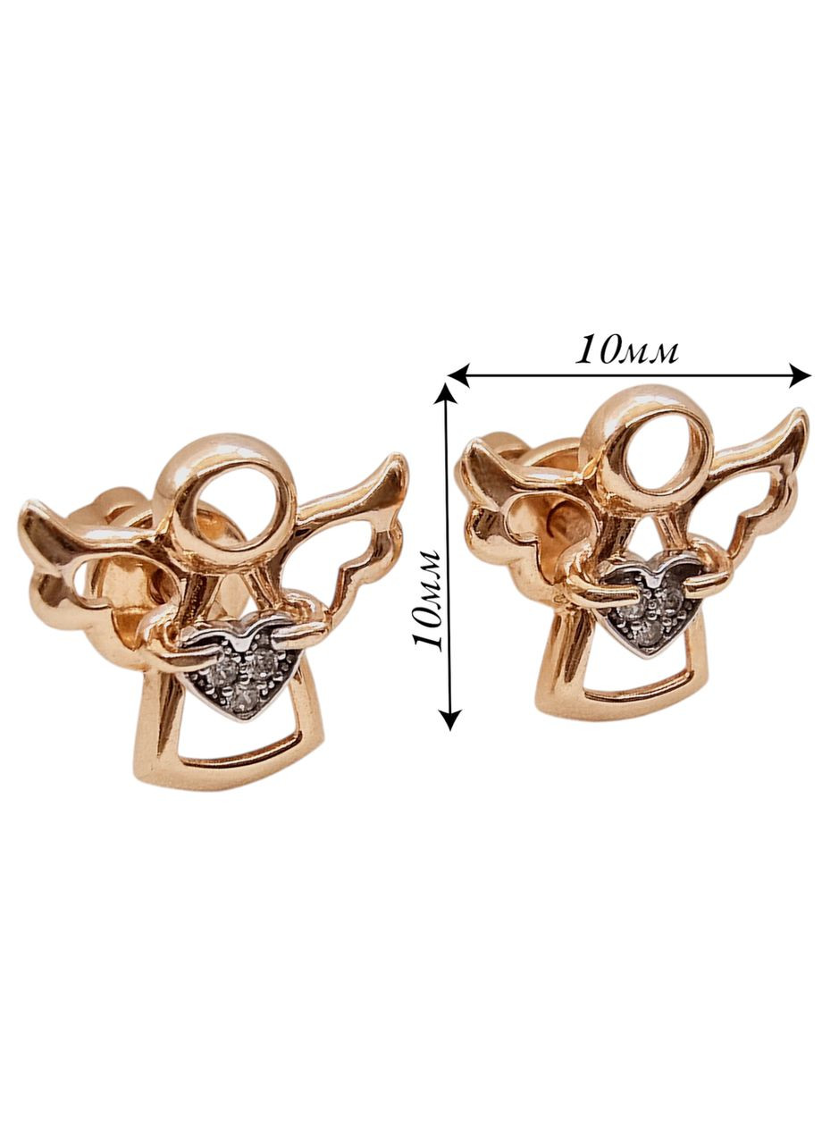 Золотые серьги-гвоздики «Ангелики» Столичная ювелирная фабрика 110582-1с Столична Ювелірна Фабрика (355795884)