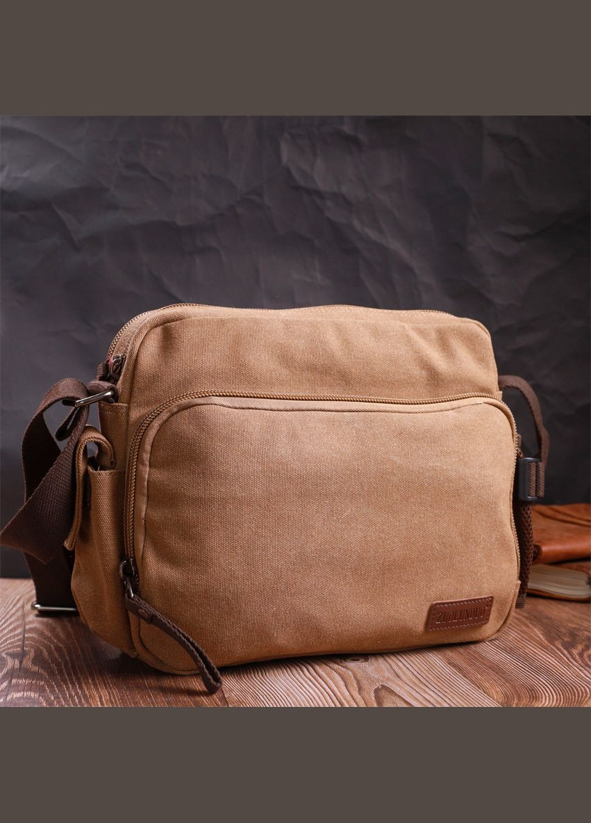 Містка чоловіча сумка месенджер із щільного текстилю 22205 Vintage (331906625)