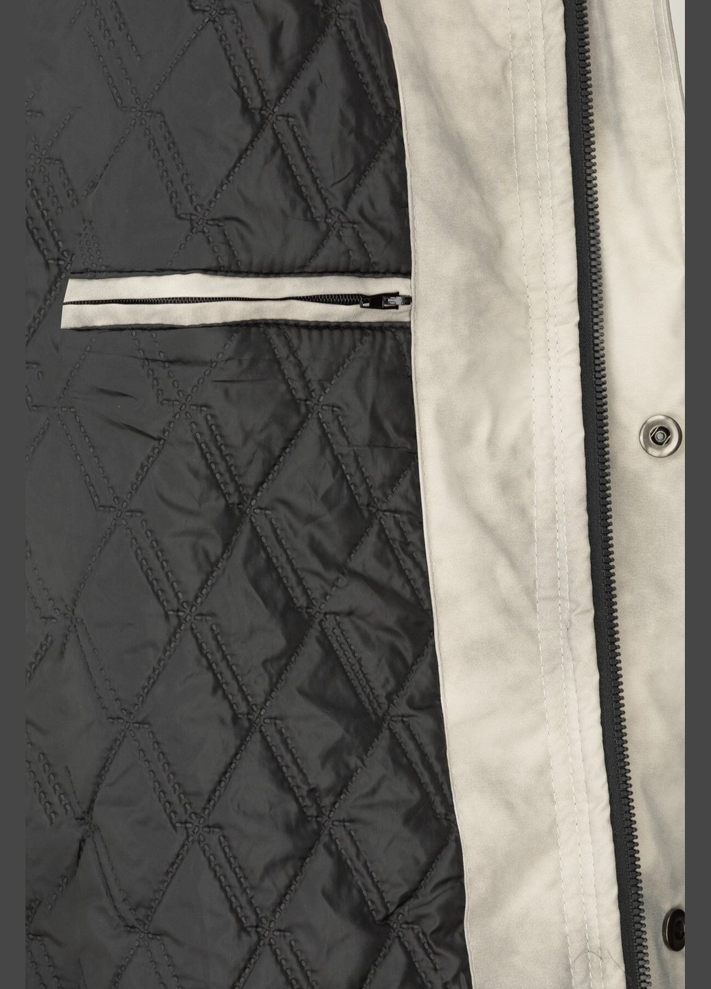 Світло-сіра демісезонна куртка парка з візерунком чоловіча 2505 shop (2000990880826) No Brand