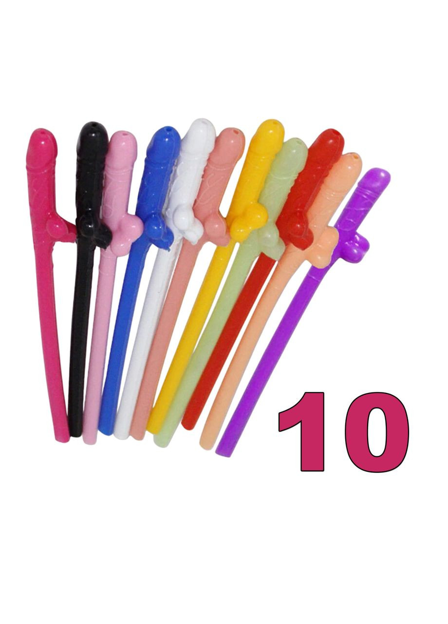 Трубочки для девичника в форме члена для вечеринок 10 шт Эротические подарки трубочки-пенисы China (317747550)