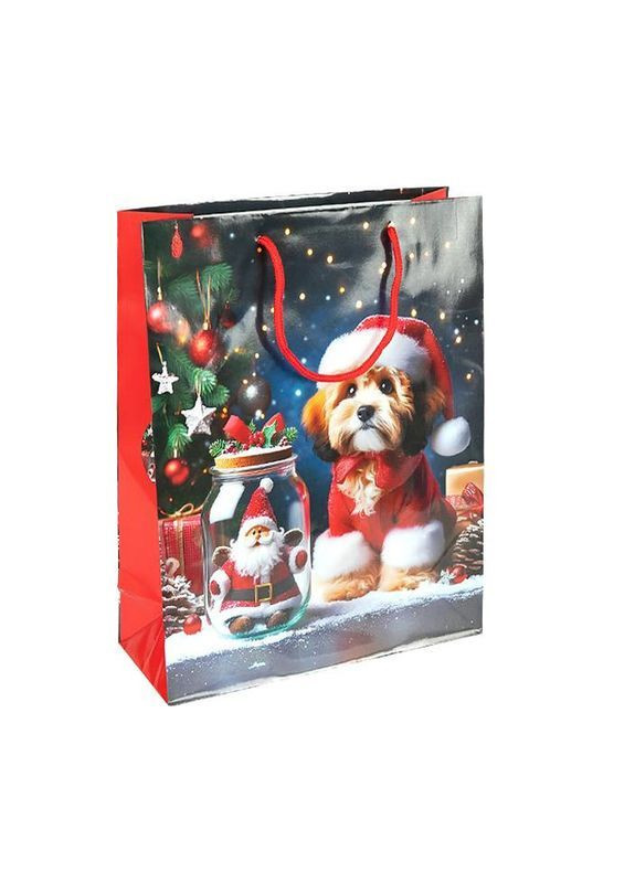 Пакет подарунковий Новий Рік 2577-2 Різнокольоровий 18х21.5х8 см (109662) Bambi (369458454)