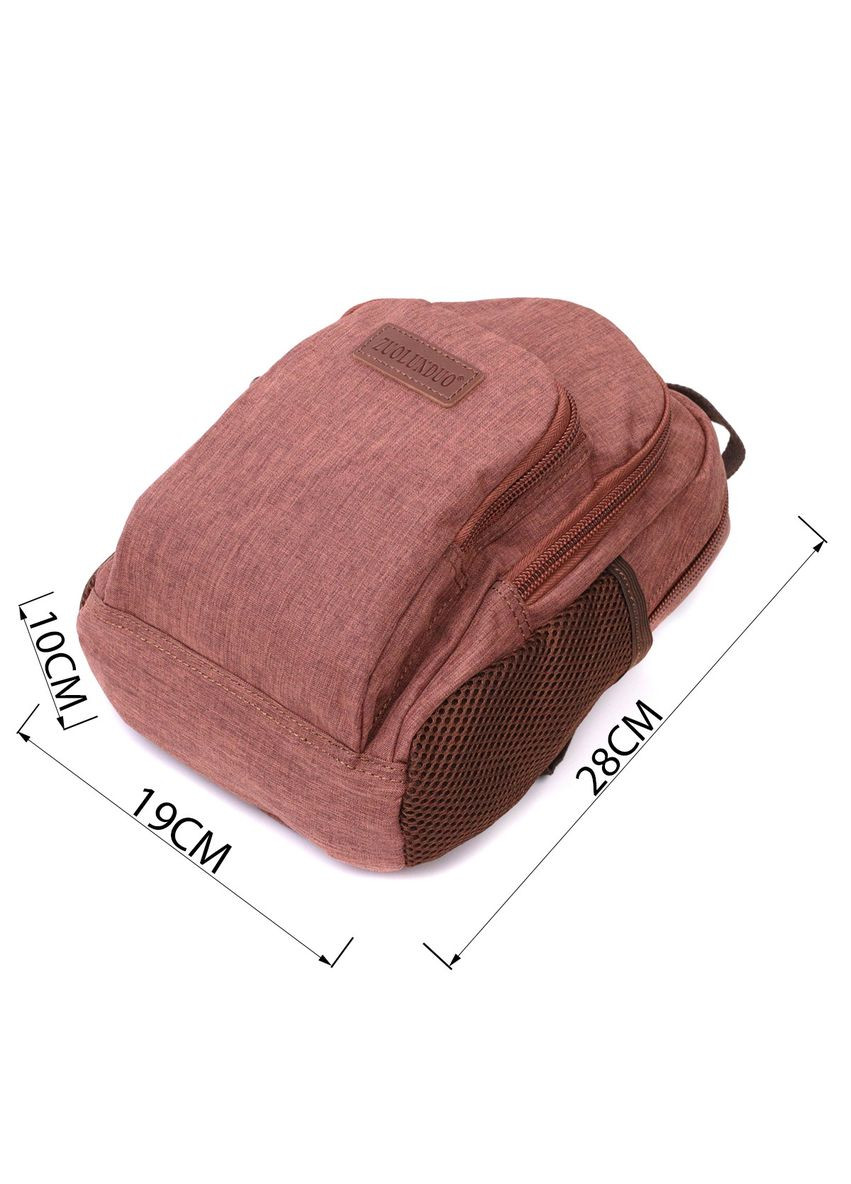 Невеликий рюкзак з поліестру з великою кількістю кишень 22150 Коричневий Vintage (328449887)