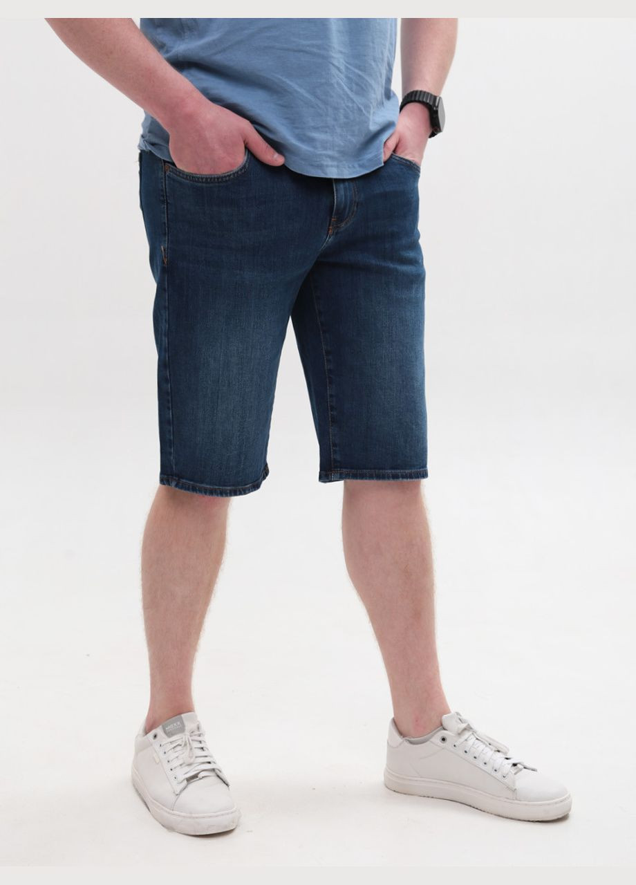 Мужские шорты темно-синие джинсы прямые большие размеры FRANCO BENUSSI Пряма (338538141)