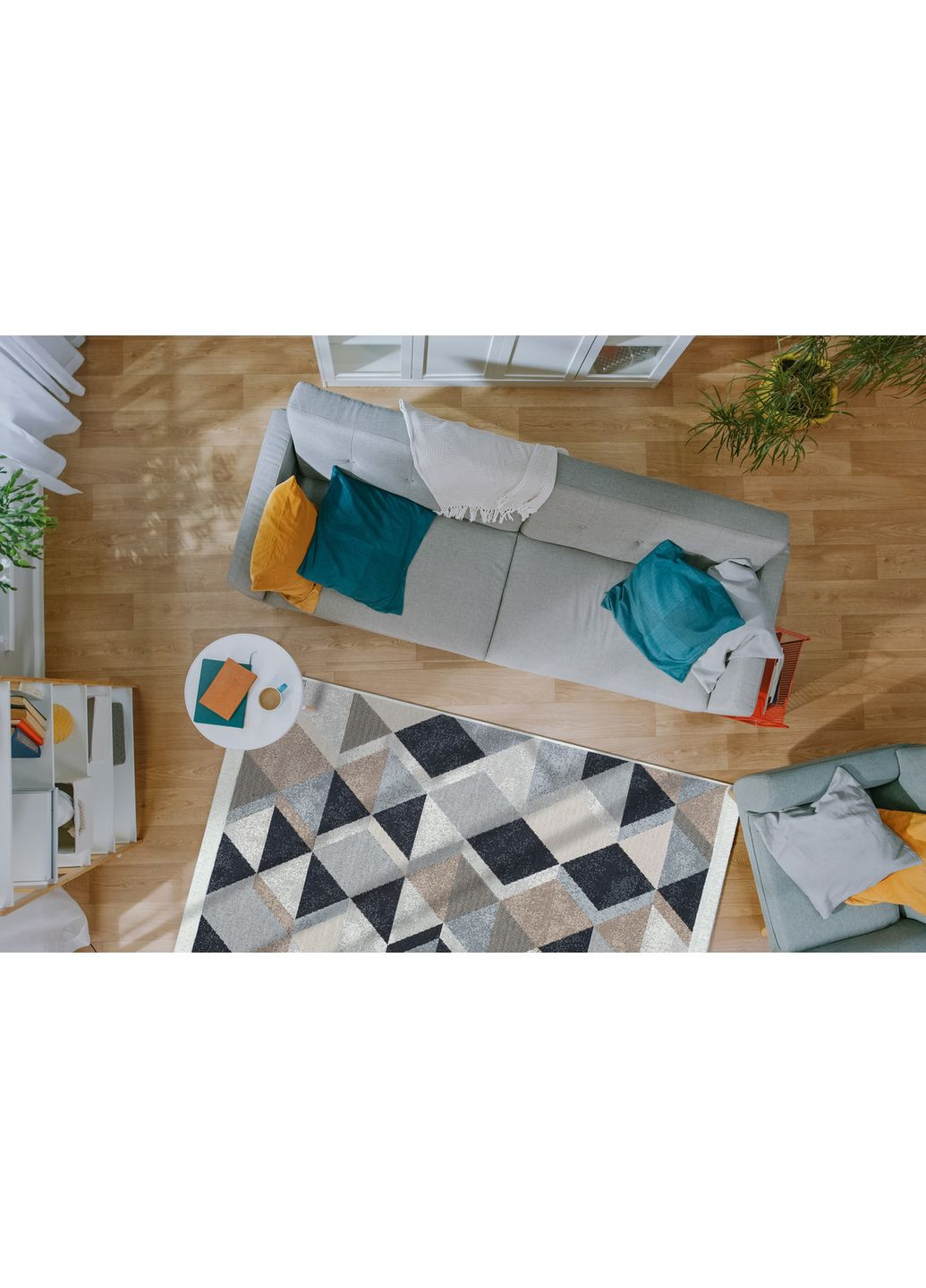 Бавовняний двобічний килимок Shana Arty-10 80Х300 см. Бежевий, чорний. No Brand (366293918)