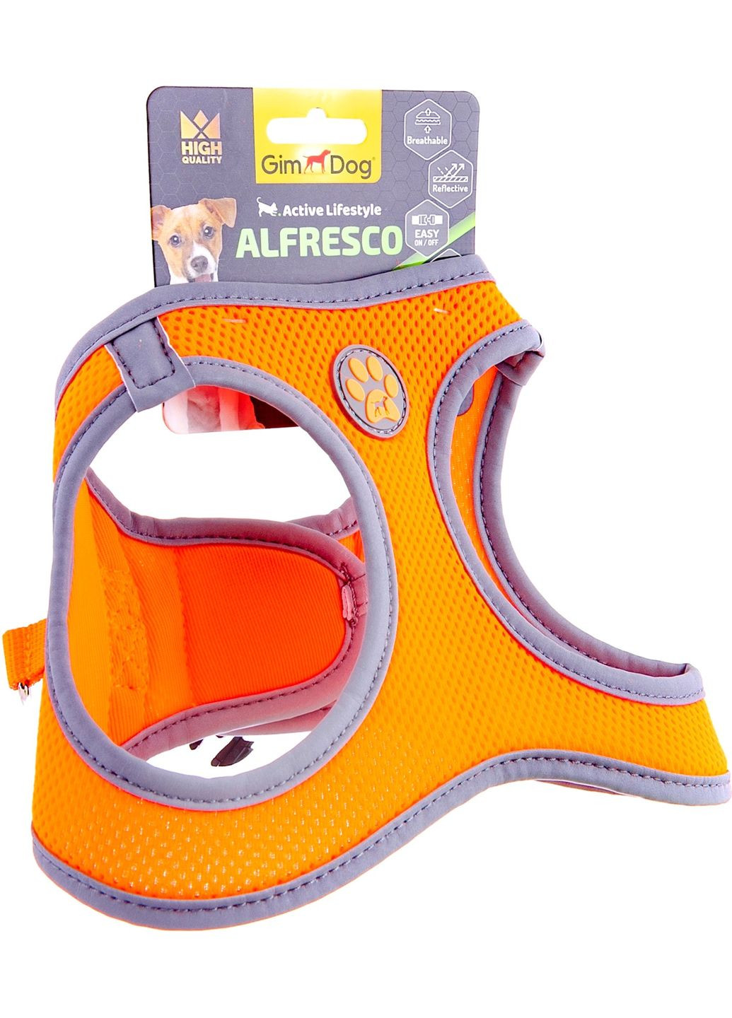 Шлея для собак неопрен Alfresco S 37-40 см Оранжевая (8009632059921) GimDog (320760919)