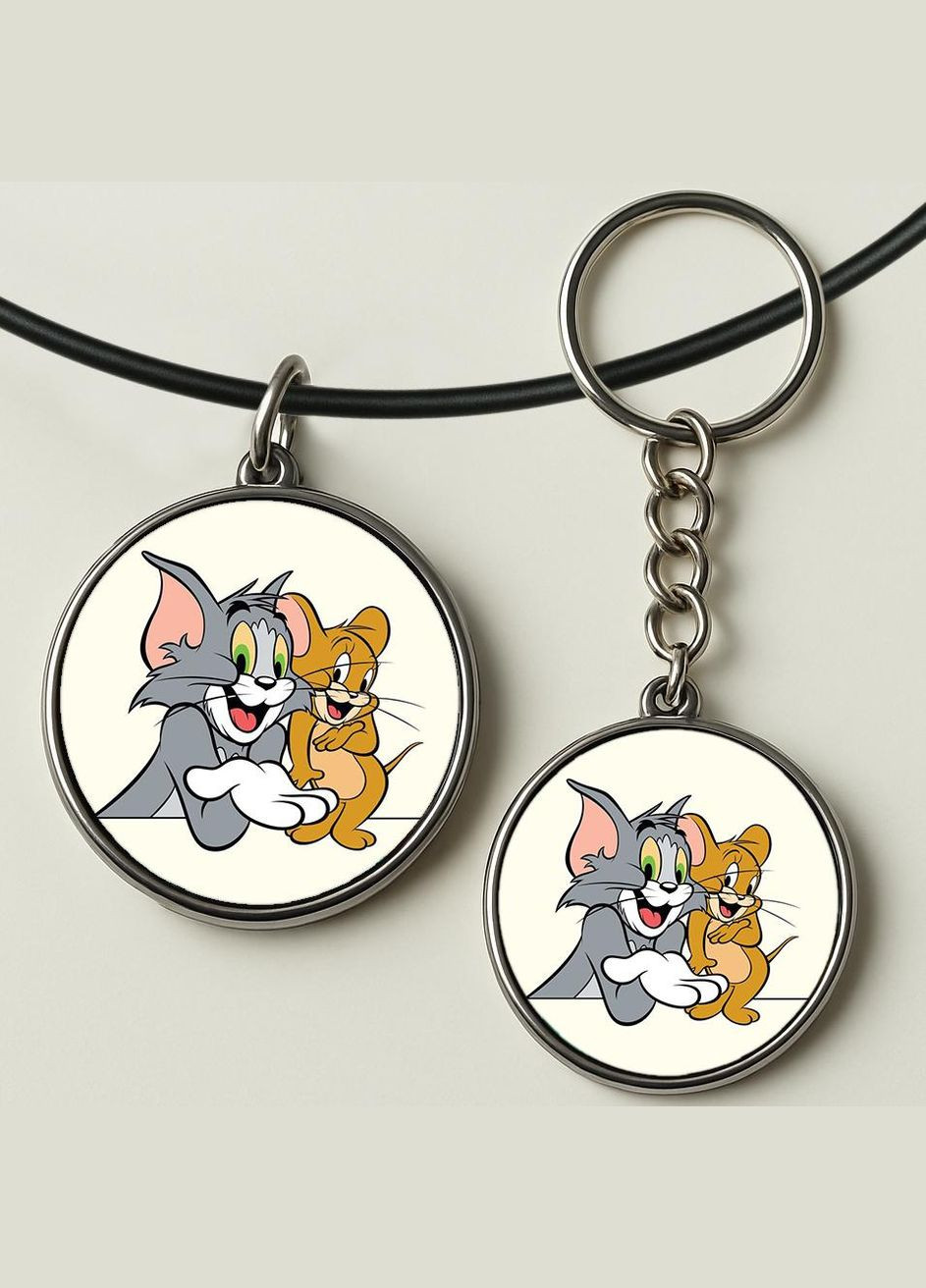 Набор подвеска (кулон) и брелок Том и джери #04 (подарочный набор) No Brand (332633539)