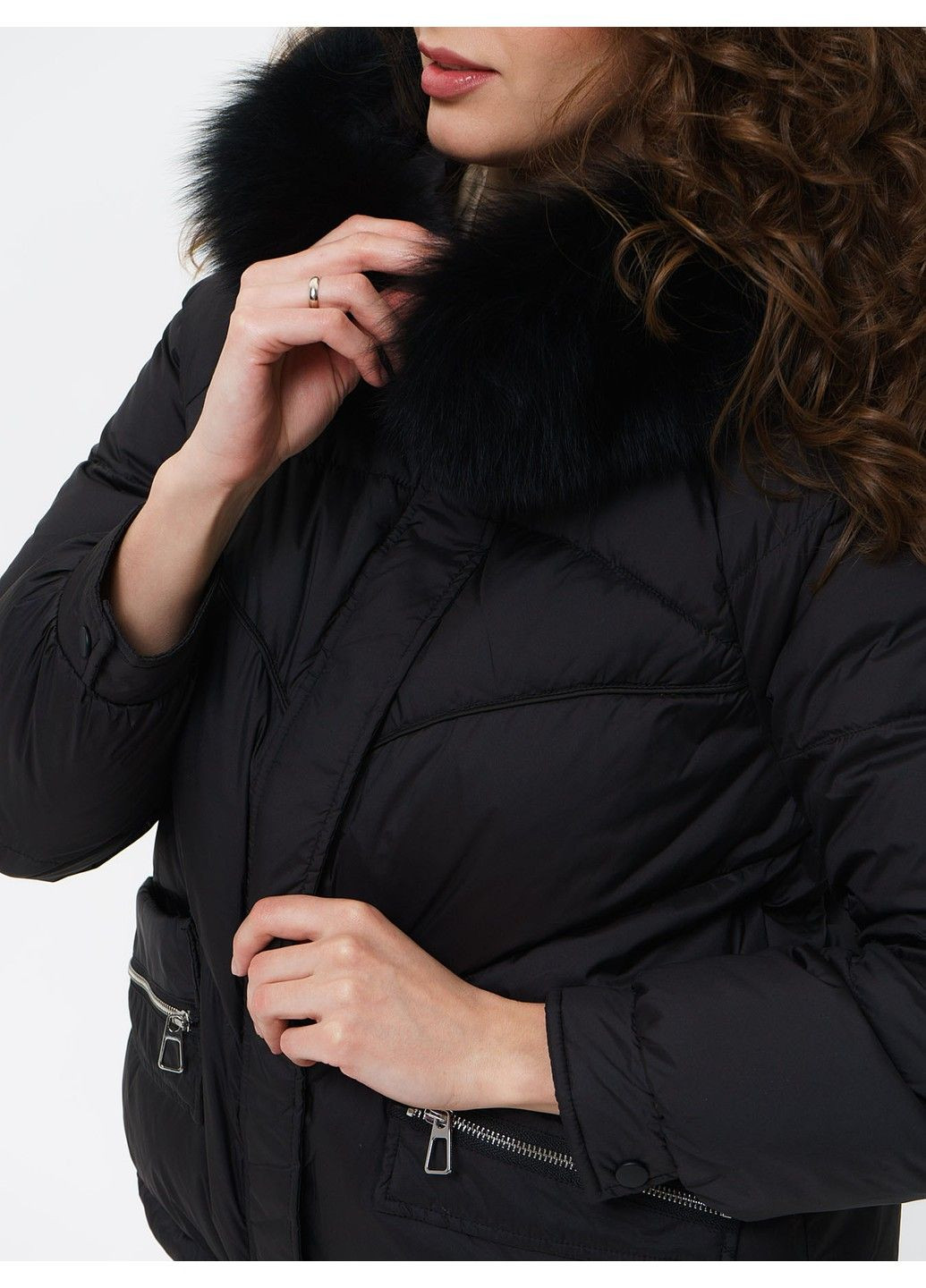 Черная зимняя куртка 21 - 04278 Vivilona