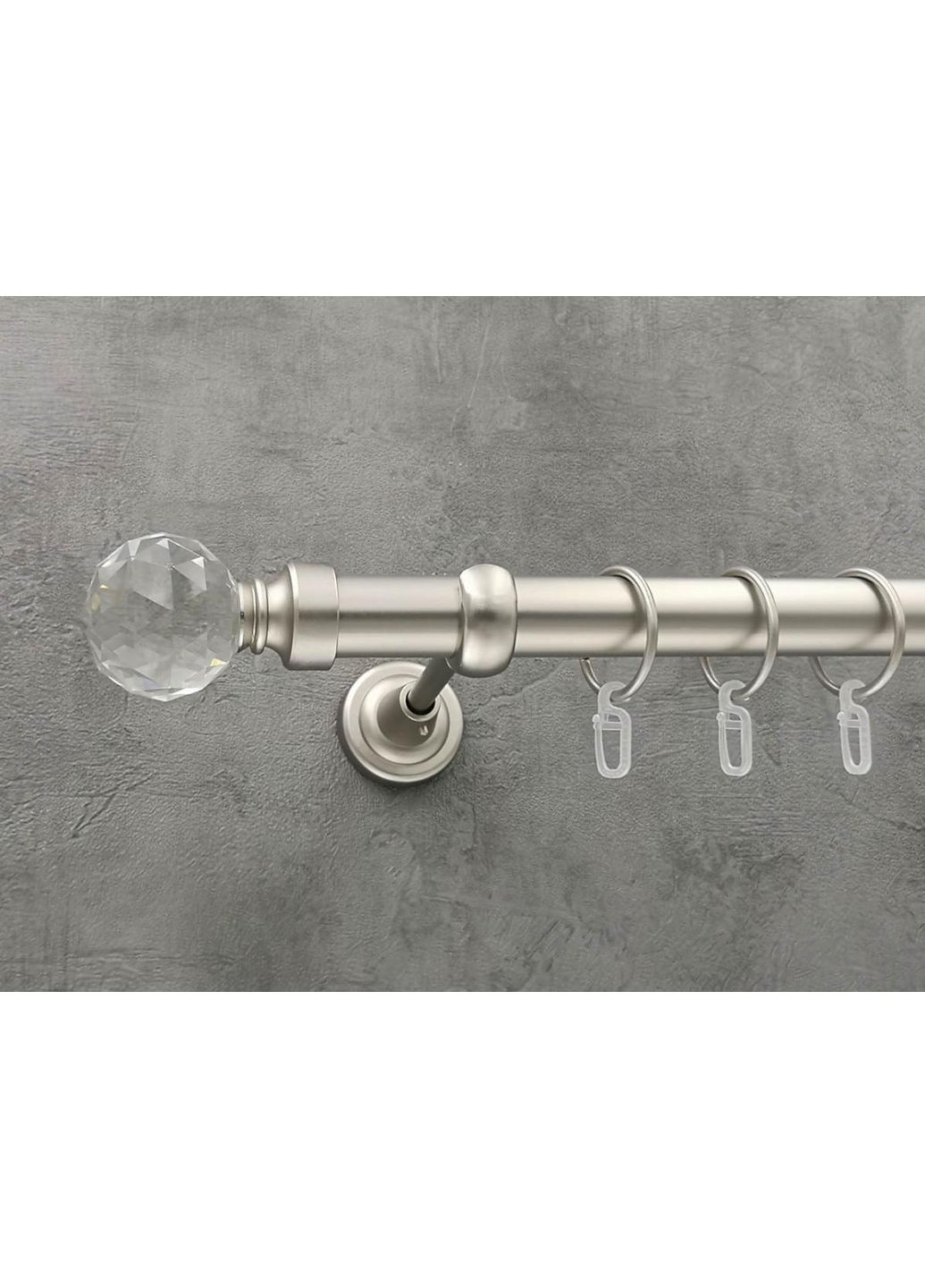 Карниз Люмієра гладка штанга одинарний відкритий 25 мм 240 см Сатин Quadrum (352778283)