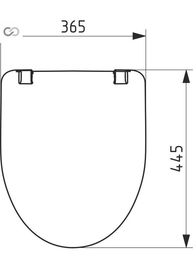 Сидіння для унітаза з металевим кріпленням СП‑6М, 365×445 мм SoloPlast (340286081)