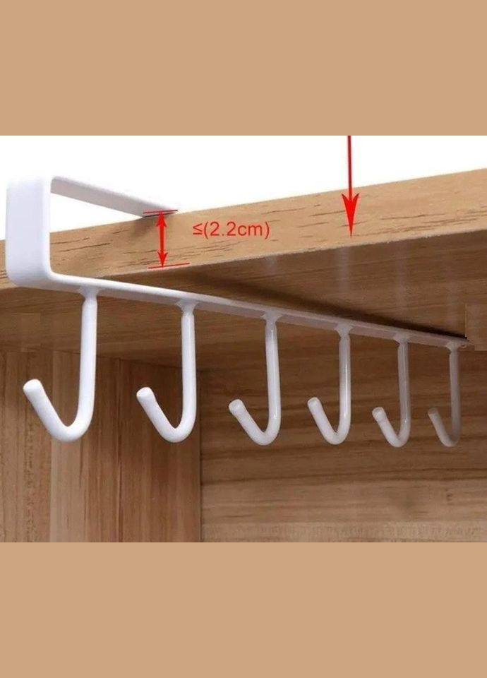 Вешалка с крючками металлическая подвесная многофунциональная на полку ( для посуды, одежды, полотенец) 26см No Brand (317763938)