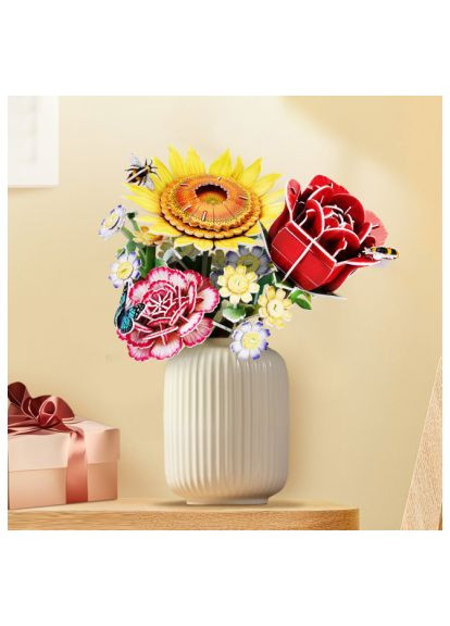 Пазл (W3301h) Cubic Fun тривимірний Букет квітів Троянда (366071733)