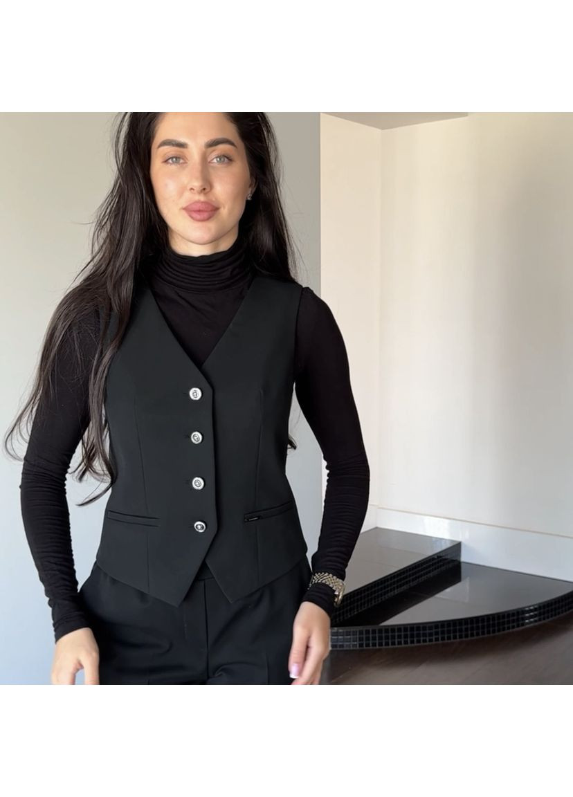 Черный женский жилет j.london женский классический на пуговицах костюмный. J. London - всесезон
