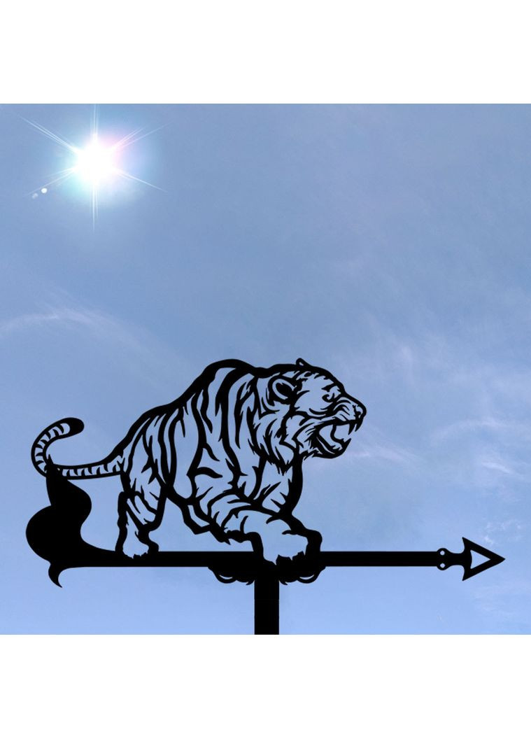 Флюгер Тигр, флюгер на дах з металу 2 мм. No Brand (368896403)