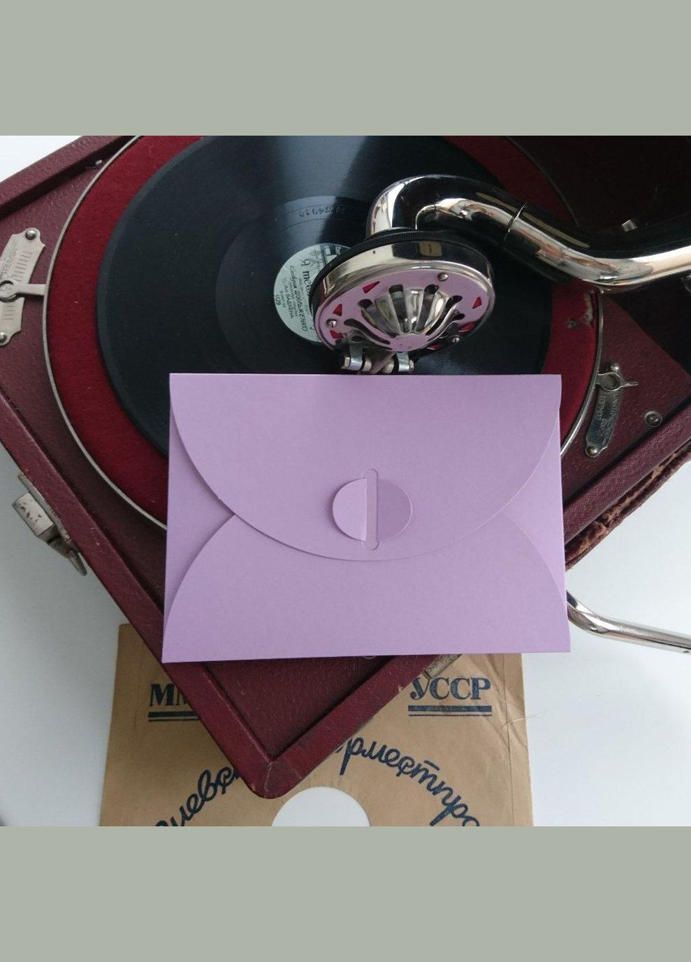 Подарунковий конверт 110х155 мм з кольорового дизайнерського картону Лавандовий No Brand (365726390)