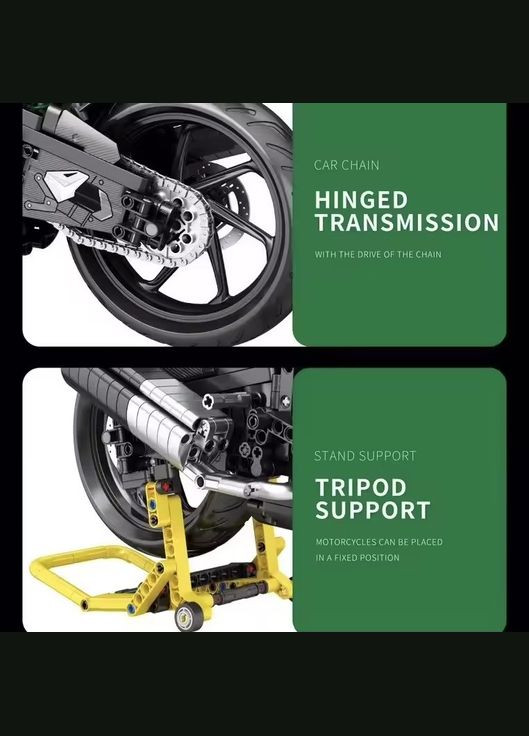 Конструктор дитячий. Мотоцикл спортивний гоночний байк на 2088 деталей, дитячий Reobrix (346530628)