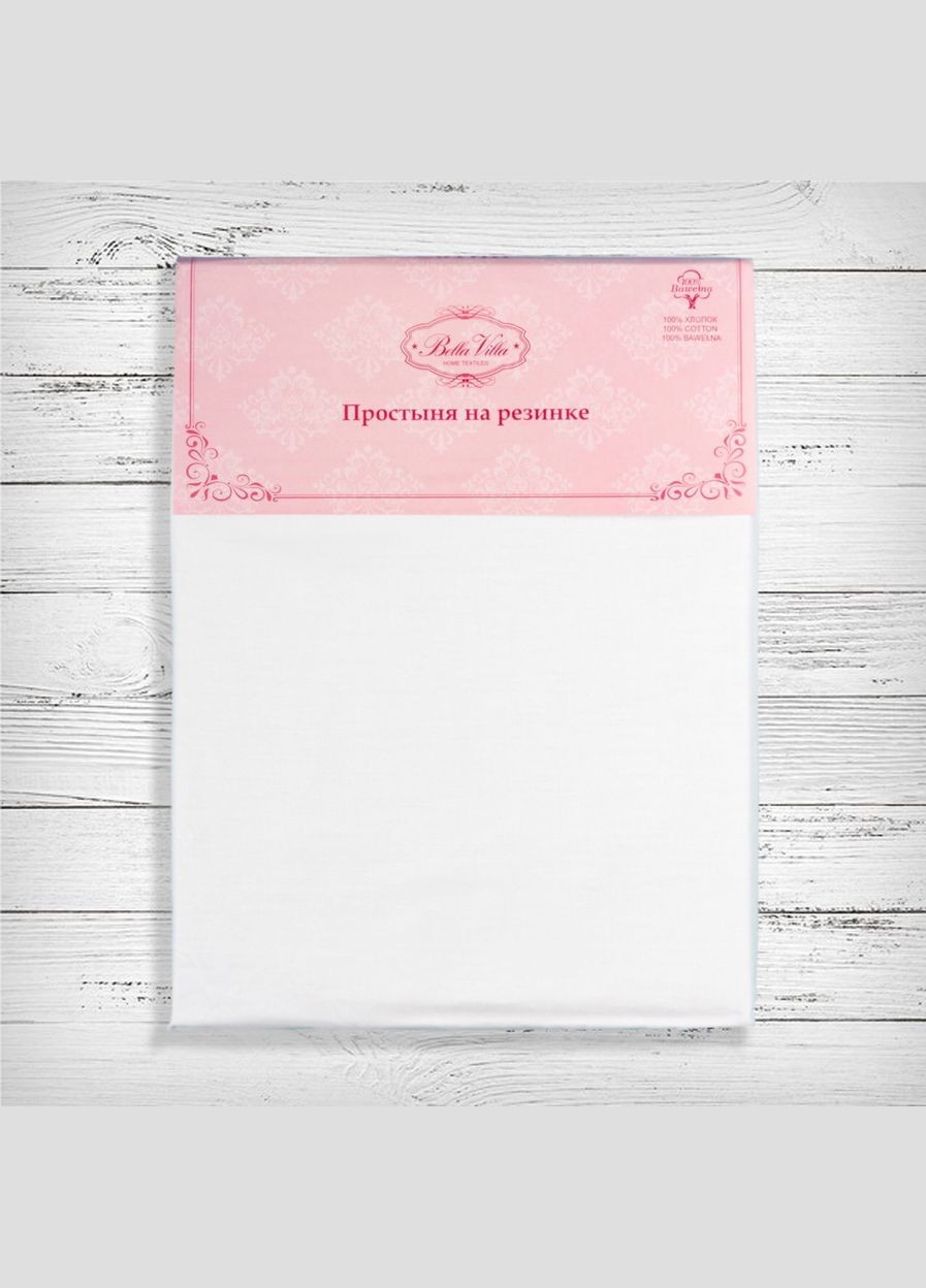 Простирадло на резинці сатин 90х200+25 см білий (WT-90) Bella Villa (299341398)