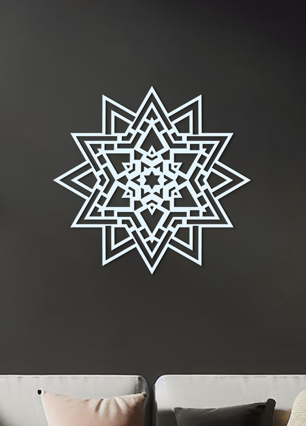 Настінний декор для дому, декоративне панно з дерева "Магічна мандала", картина лофт 60х60 см Woodyard (291842478)