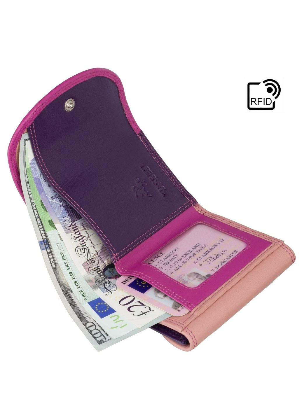 Розово - фиолетовый кожаный кошелёк женский Zanzibar RB126 BERRY M Visconti (303829908)