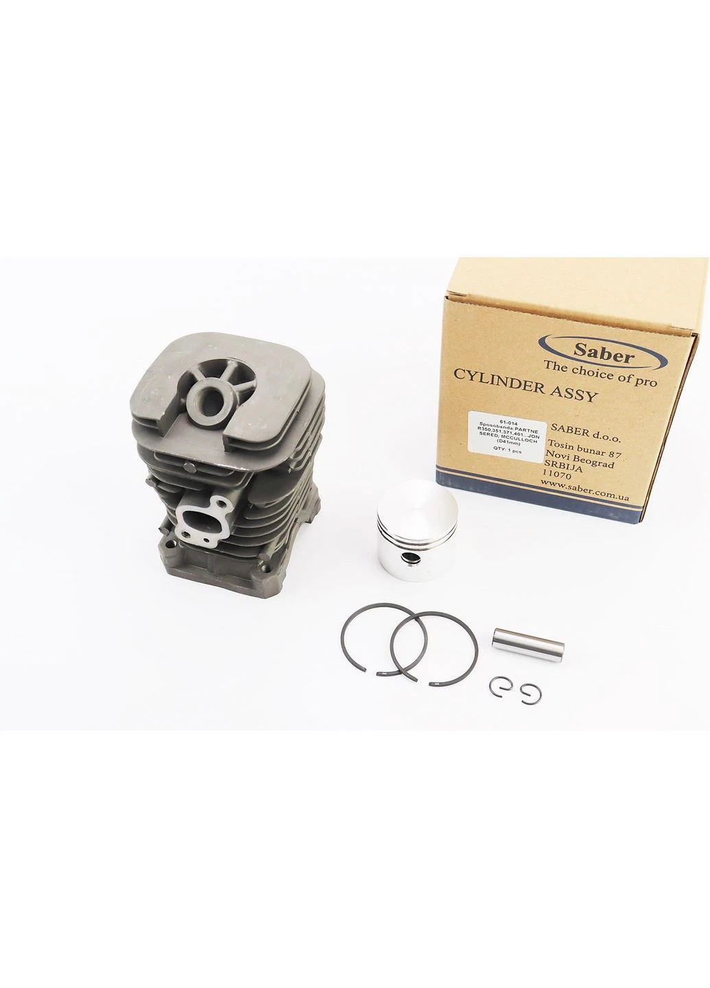 Поршневая Partner 350/351/352/370/401 цилиндр бензопилы Партнер (41mm) Poulan 2150/2250/2550 Saber (380705808)