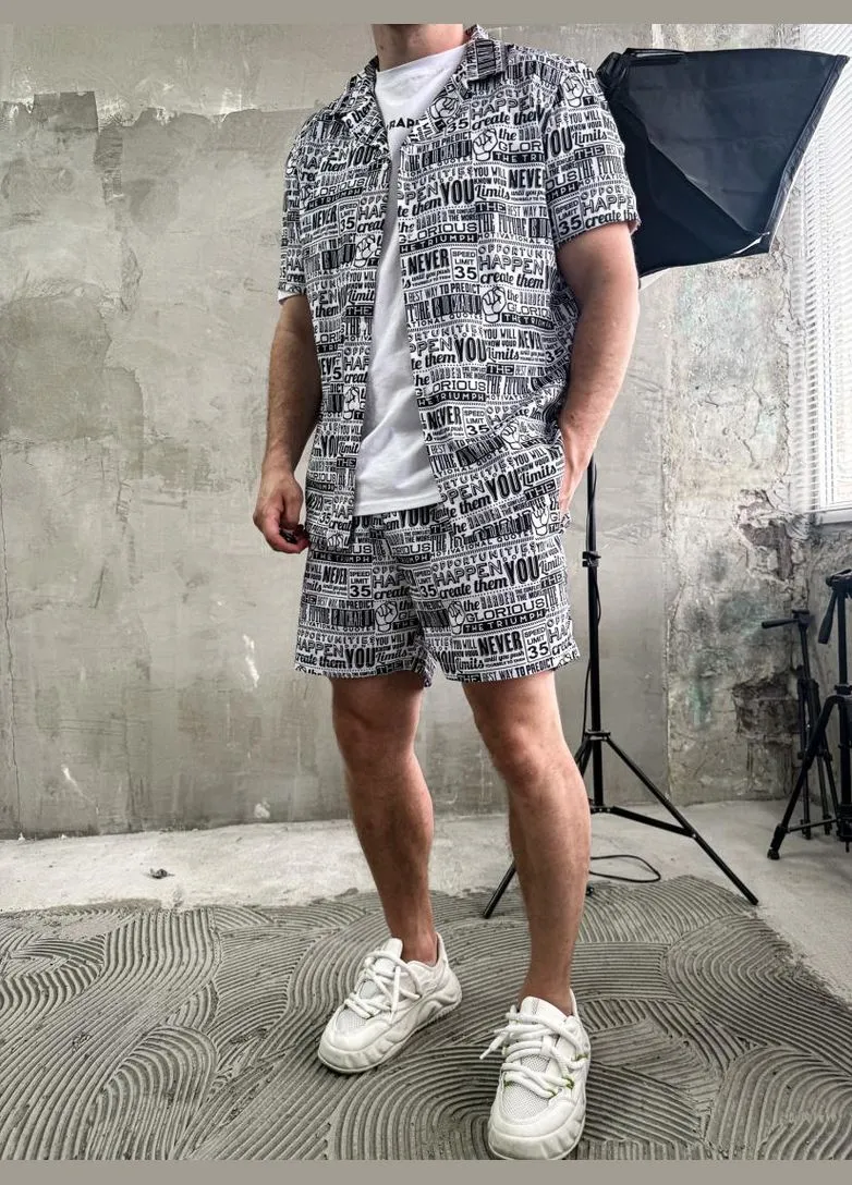 Пляжный костюм мужской лето шорты рубашка No Brand (371177426)