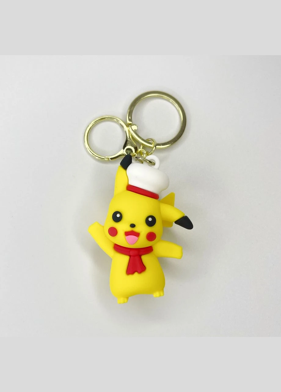 Брелок Pikachu Пикачу повар для сумки ключей игрушка Силиконовый Желтый 6 см x 4.5 см Finding (322649096)