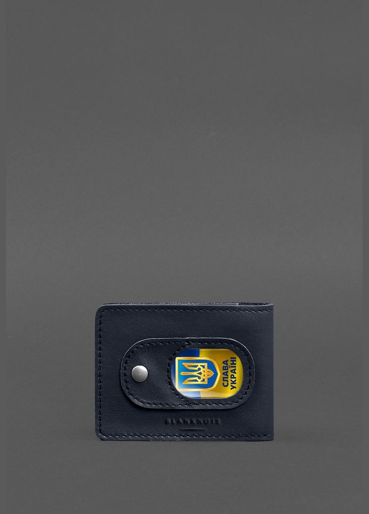 Кожаная обложка для удостоверения участника боевых действий (УБД) с карманом для жетона тёмно-синяя (A-028716) BlankNote (328961486)