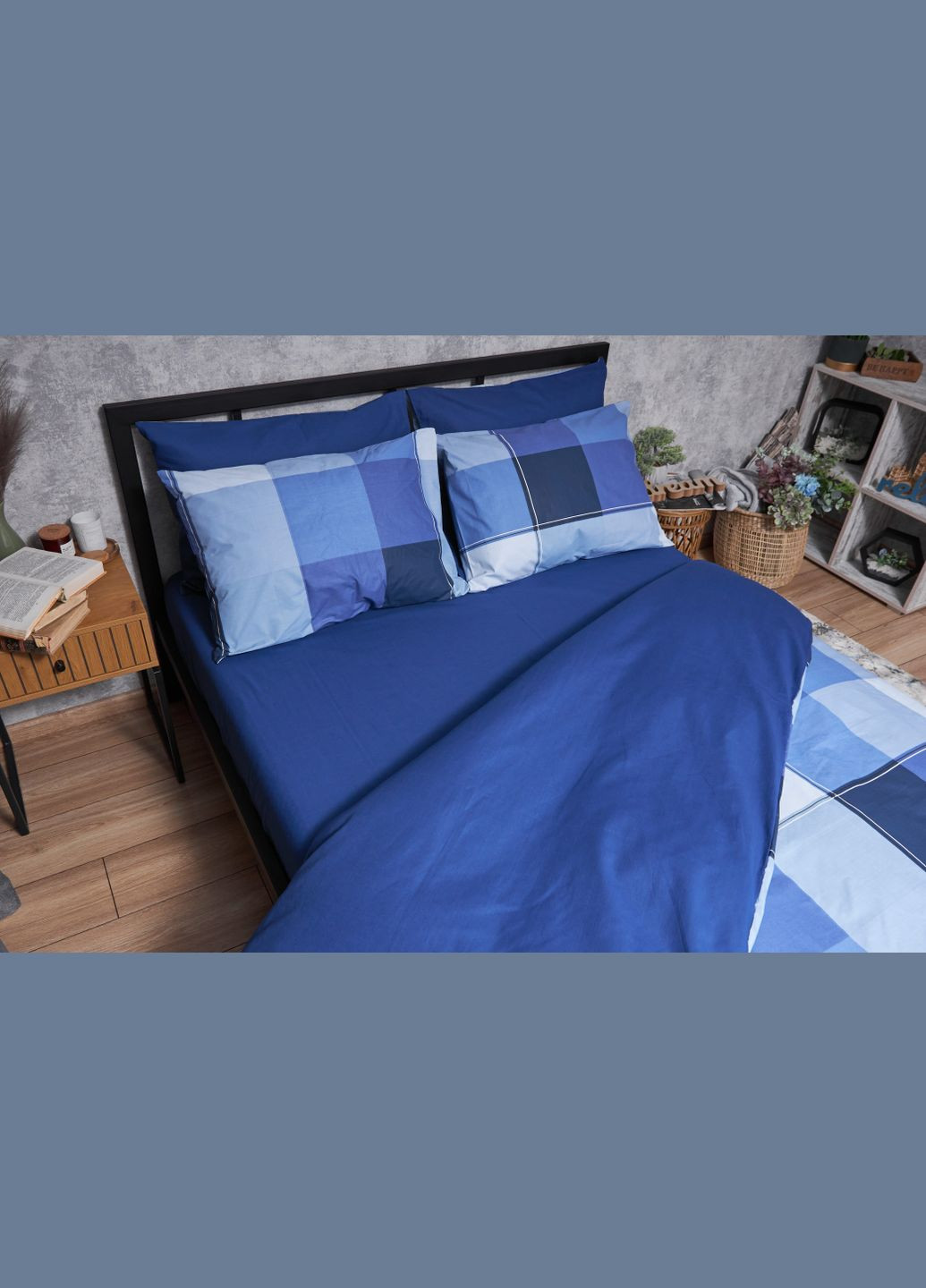 Комплект постельного белья Бязь Gold Люкс «» евро 200х220 наволочки 2х40х60 (MS-820004875) Moon&Star finland blue (293148155)