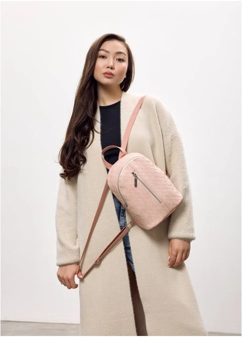 Женский молодежный мини рюкзак из экокожи Розовый (54060191024) Sambag (390076869)