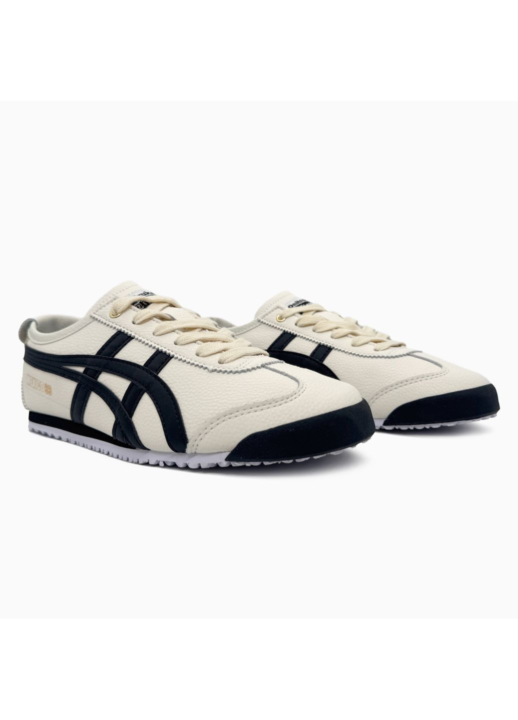 Чорні Осінні кросівки чоловічі asics onitsuka tiger mexico black / beige асікс онітцука тайгер No Brand