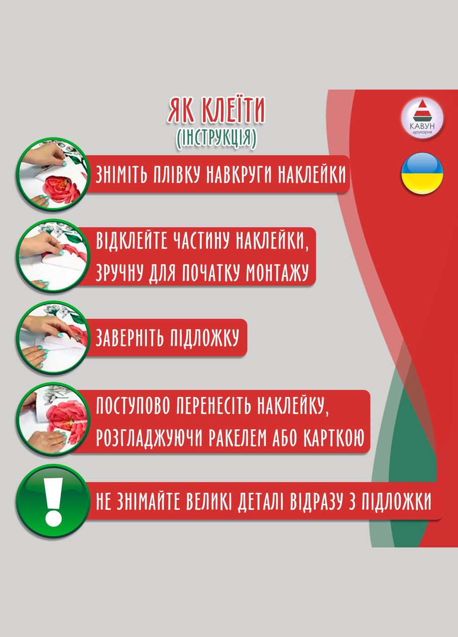 Вінілова інтер'єрна на стіну "Карта світу українською мовою з повітряними кулями" з 150х98 Кавун наклейка (316190380)