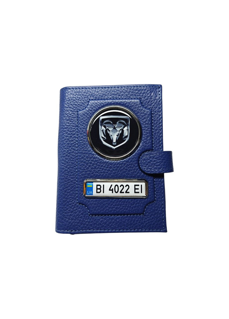 Портмоне для автодокументів, натуральна шкіра синя Dodge (330615737)