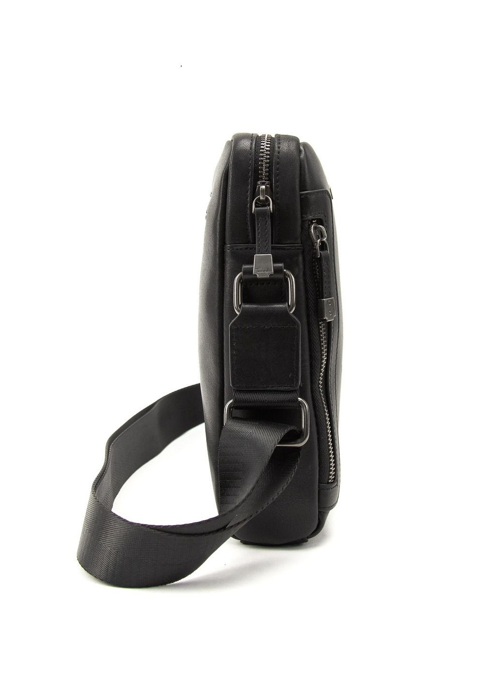 Чоловічий месенджер сумка через плече з натуральної шкіри чорний RoyalBag SM8-1007A (330681796)