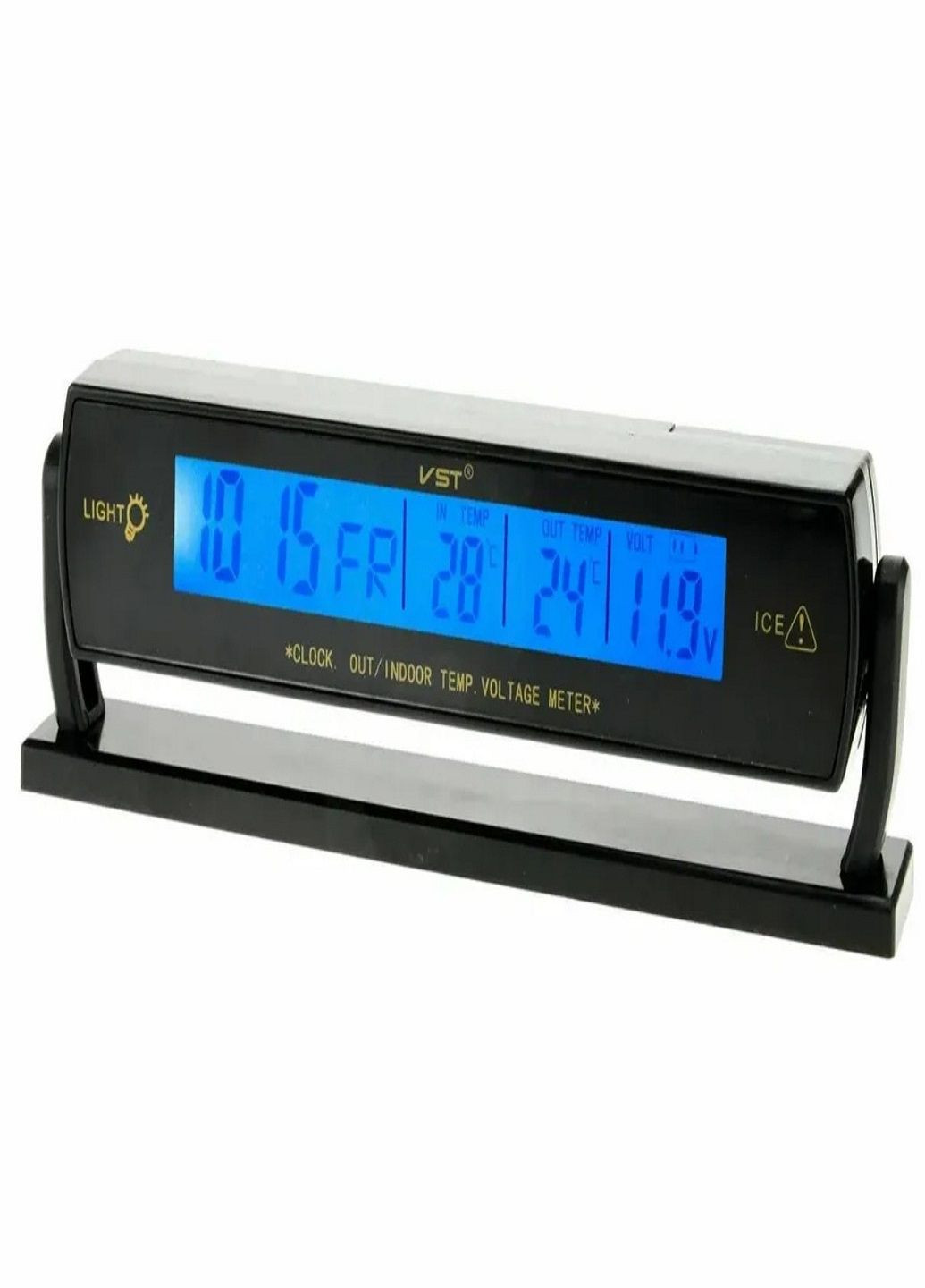 Автомобильные часы 7013 B с термометром и вольтметром VST (282927670)