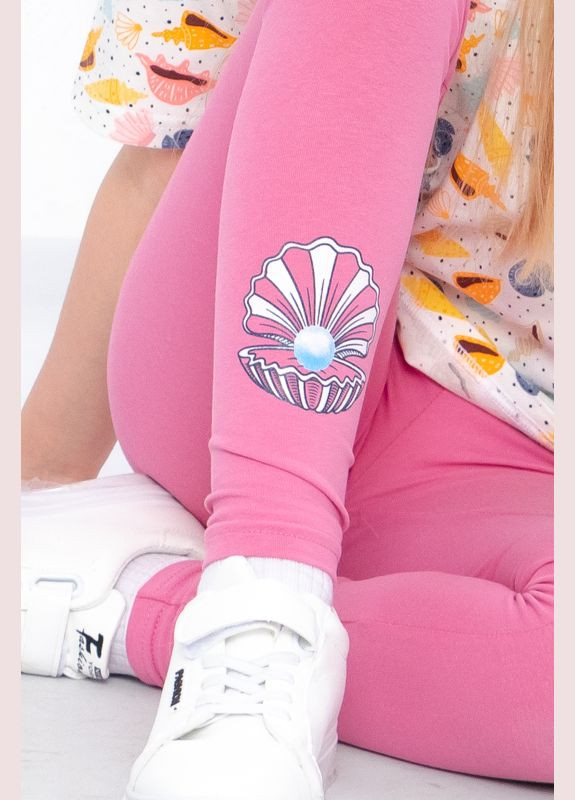 Рожевий літній комплект для дівчинки (футболка+лосини) (p-14257) Носи своє