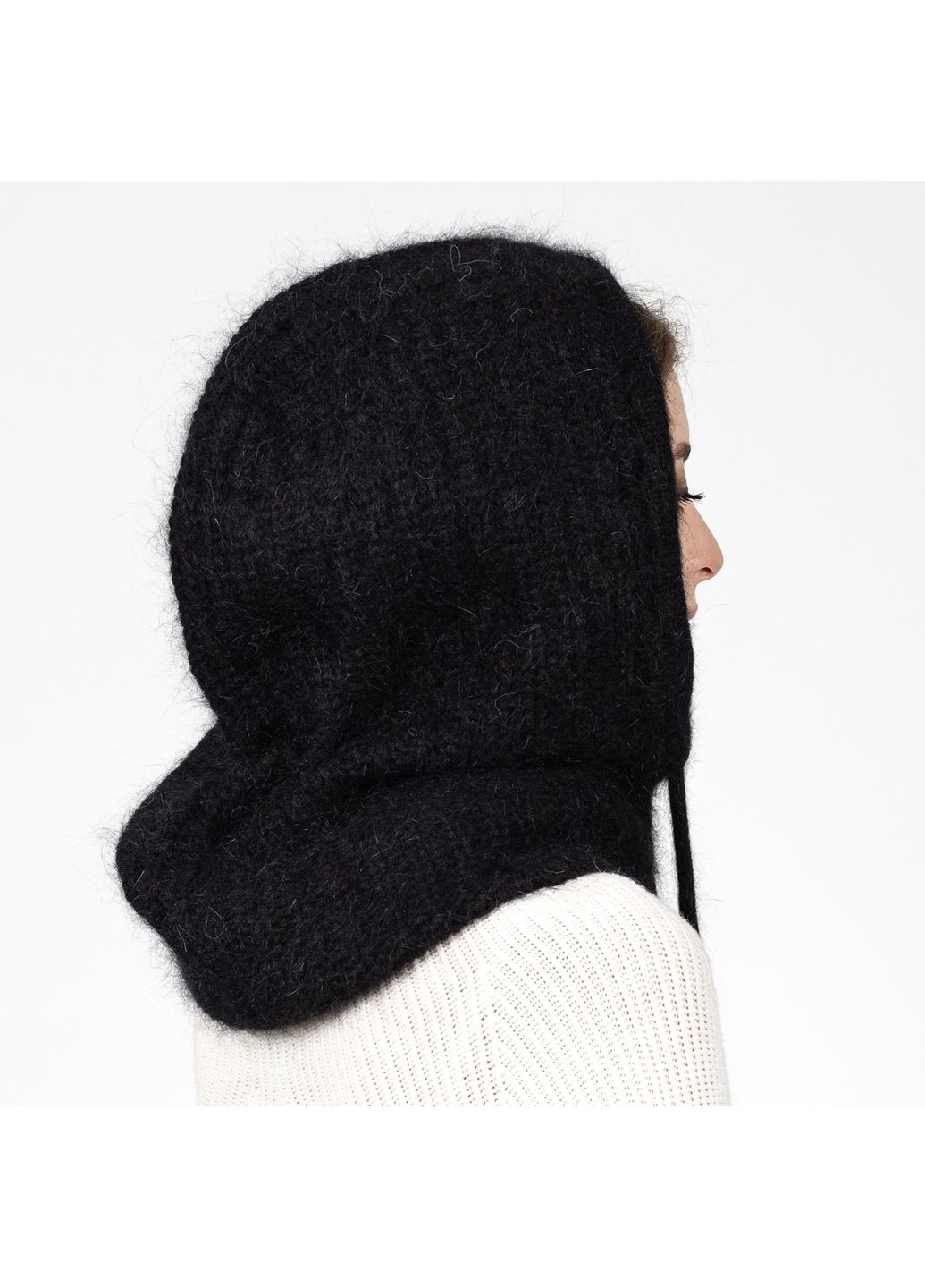Капор женский ангора черный СОЛОМИЯ LuckyLOOK 589-254 (322789268)
