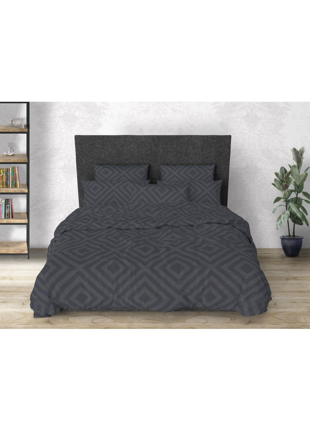 Комплект постільної білизни Бязь Голд "Карат сірий" Сімейний 150х220 см No Brand (368876204)