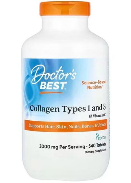 Коллаген 1 и 3 типа Collagen Types 1 and 3540 таблеток Doctor's Best (357339800)